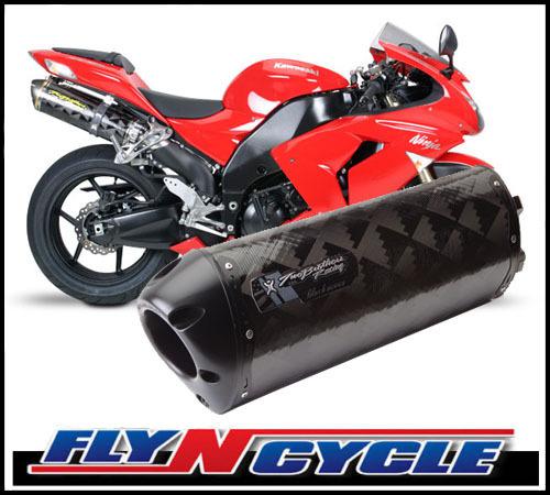 Two brothers dual bs m-2 carbon flange-on exhaust 2006 2007 kawasaki zx10-r