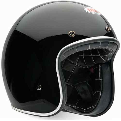 Bell custom 500 black solid helmet size l large open face vintage helmet