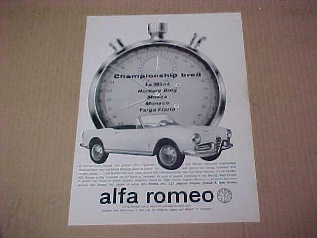 1963 alfa romeo giulia 1600  advertisement, vintage ad