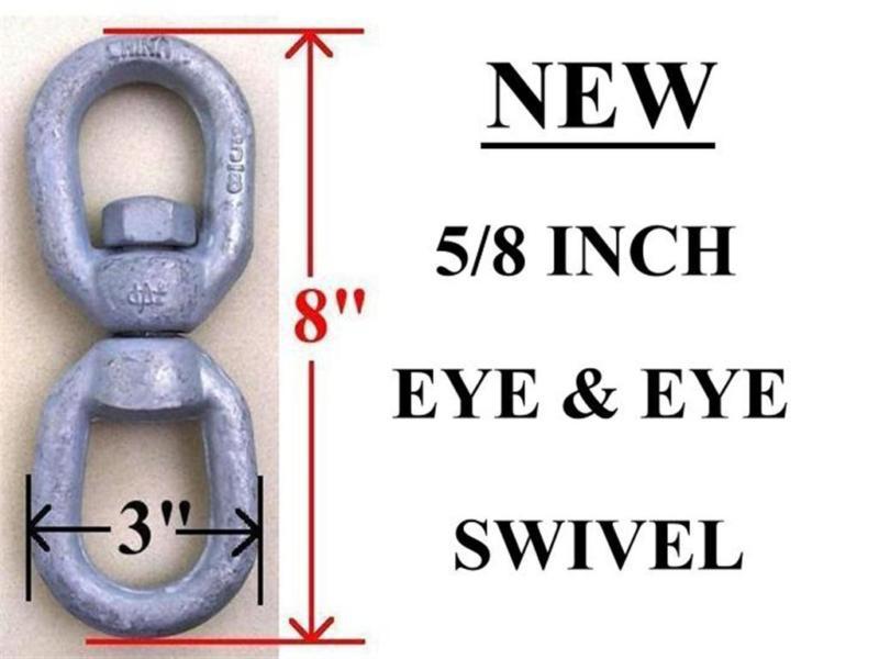 Swivel 5/8" (15.875 mm) galvanized eye & eye swivel ~ 5200 lb. load limit ~ new!