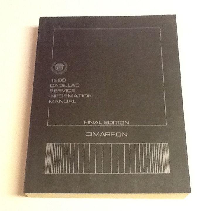 1986 cadillac cimarron oem gm factory service information manual final edition