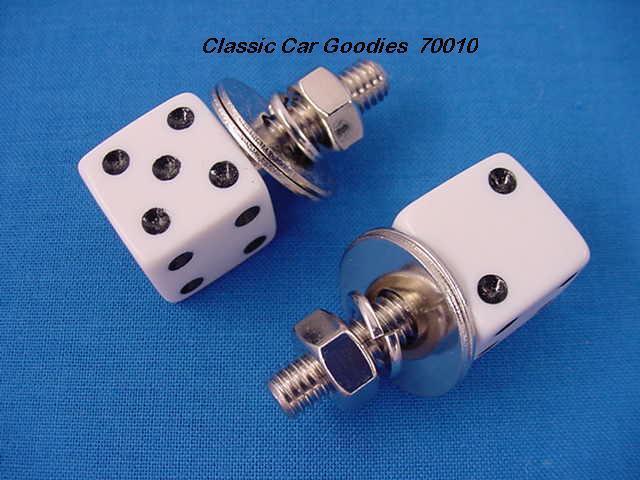 License plate bolts fasteners dice "white"
