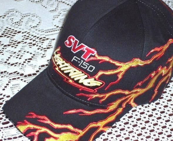 New 93 94 95 99 01 02 03 04 ford svt lightning f150 black embroidered hat/cap!