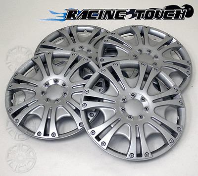 #009 replacement 14" inches metallic silver hubcaps 4pcs set hub cap wheel cover