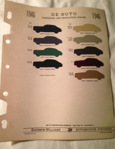 1946 desoto passenger car sherwin -williams paint color chip chart~car