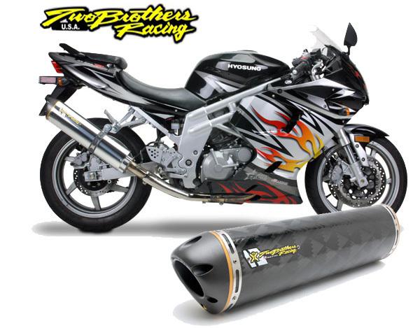 Two brothers m-2 carbon fiber flange-on exhaust 2007-2013 hyosung gt650r/s