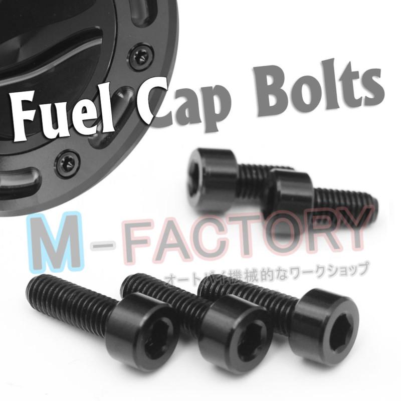Black cnc fuel cap bolts for kawasaki er6n er6f ninja 650r 08 09 10 11 12 2013