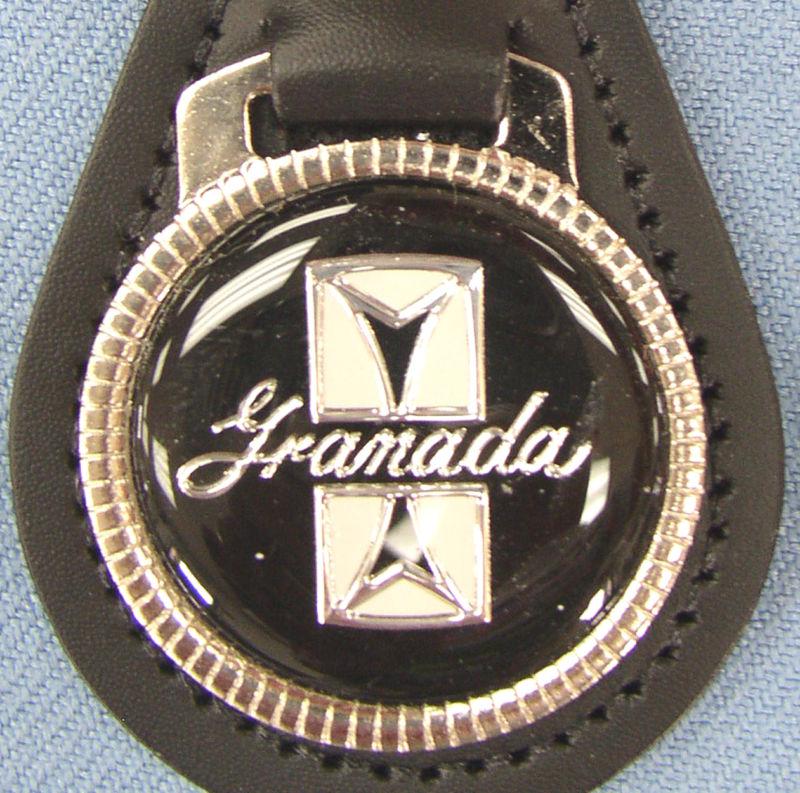 Vintage black ford granada black leather usa keyring key fob key holder 