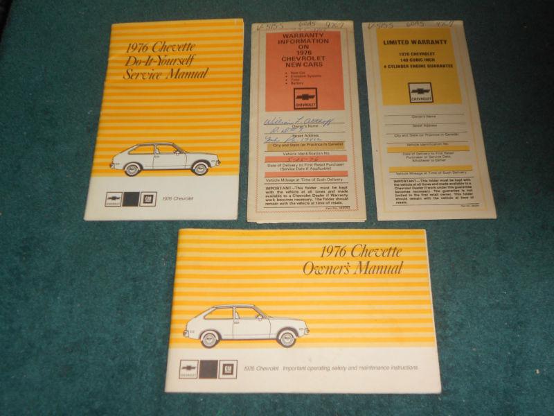 1976 chevrolet chevette owner's manual set / original 4 piece guide book set