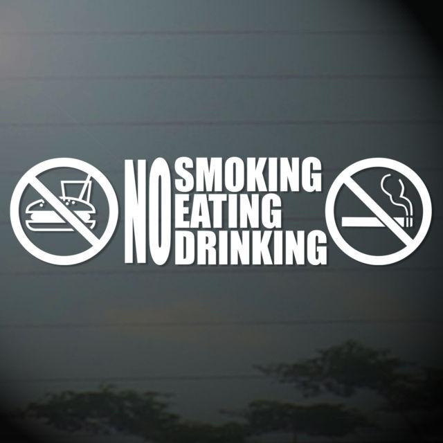 New car sticker 6x24 cm.no smoking eating drink wall door furniture high quality