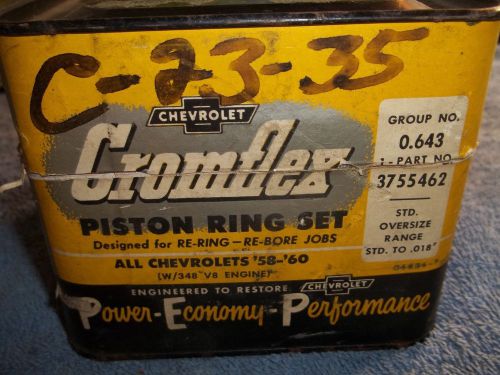 Nos 1958 59 60 chevrolet 348 gm cromflex piston ring set