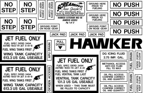 Hawker 125, 400, 600, 700 series exterior kit free shipping