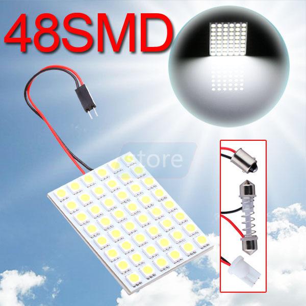 48 smd 5050 pure white light panel bright t10 ba9s festoon dome led bulb lamp