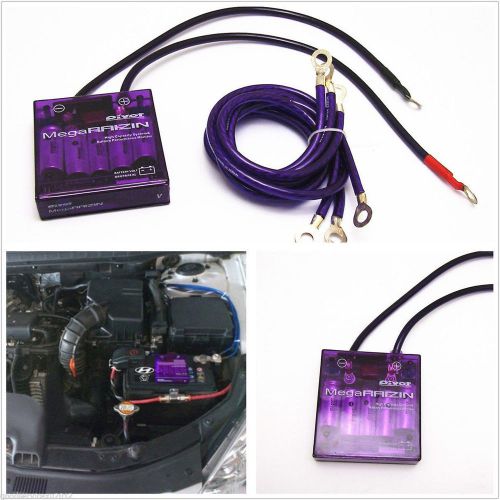 Practical new purple car fuel saver voltage stabilizer regulator digital display