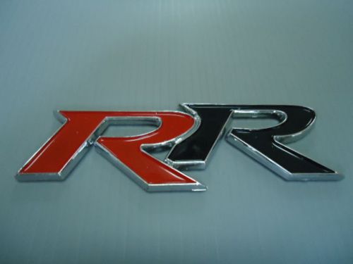 Car 3d rr fender trunk badge emblem black red double r