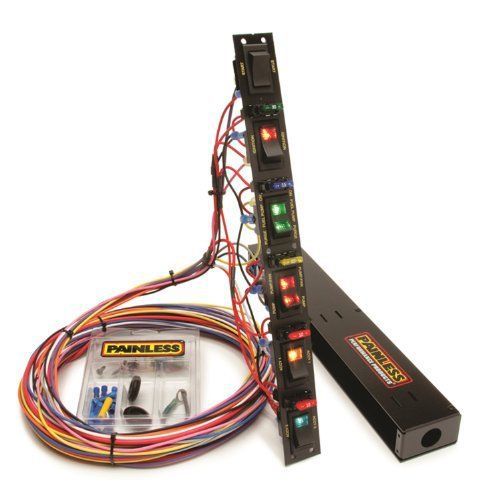 Painless 50506 fused vertical 6 switch panel with wiring
