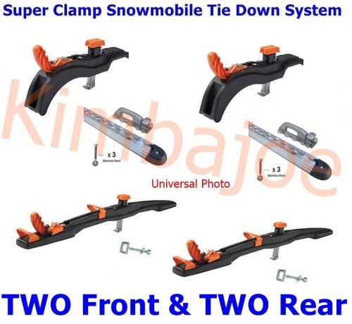 Two front &amp; two rear super clamp ii snowmobile tie down system