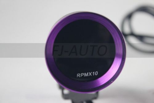 Purple micro digital smoked led rev counter rpm 37mm tacho gauge tachometer