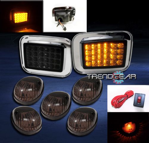 03-09 hummer h2 led corner signal+cab roof running lights lamp smoke 05 06 07 08