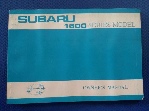 1978 subaru 1600 series owner&#039;s manual - with warranty &amp; service booklet