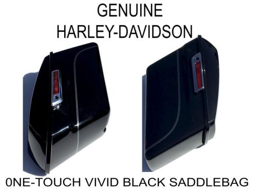 Oem harley davidson one touch vivid black left side hard touring saddlebag usa