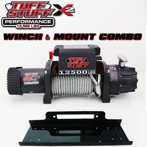 Tuff stuff performance 12500 lbs recovery winch 12000lb &amp; universal winch mount