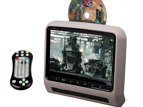 Grey 9 inch car headrest dvd player multimedia monitor – sd usb games fm ir hdmi