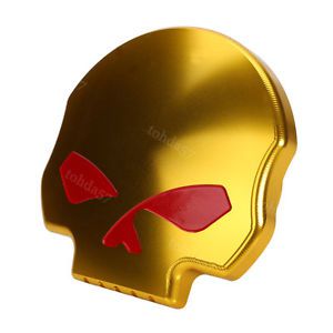 Cnc golden skull fuel gas tank cap cover for harley dyna softail sportsterxl1200