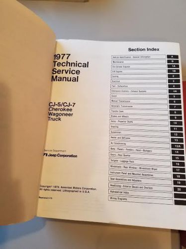 Jeep 1977 technical service manual
