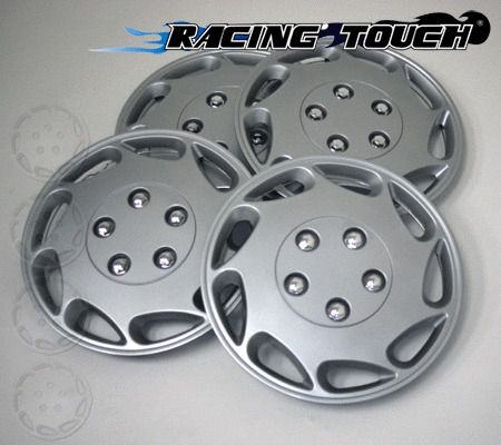 #807 replacement 15&#034; inches metallic silver hubcaps 4pcs set hub cap wheel cover
