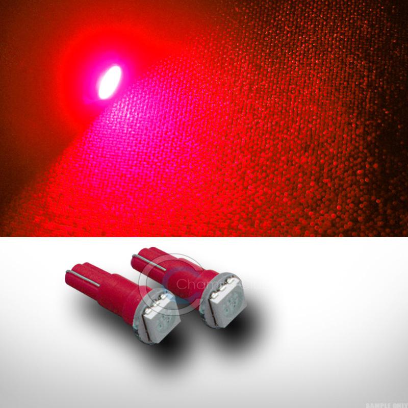 2pc red t5 wedge 1x 5050 smd/smt led car dashboard light dash board bulbs pair