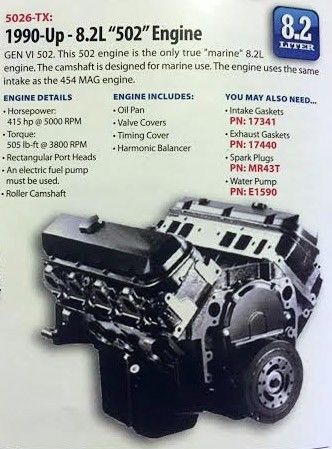 8.2l 502 marine engine new