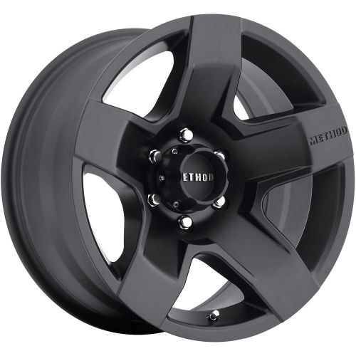 17x8.5 black method fat five 5x5 +0 wheels 305/70/17 tires