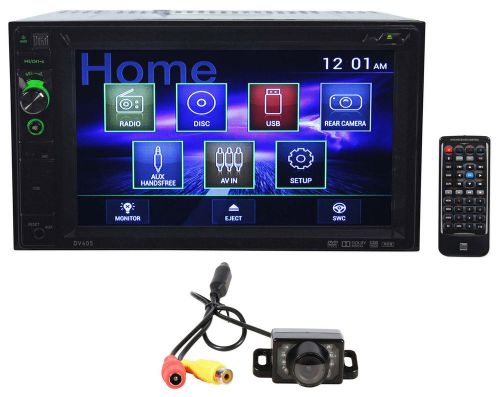 Dual dv605 car double din 6.2&#034; dvd/cd/mp3 player w/ usb/aux/sd/rds+backup camera