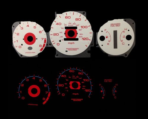 96-00 civic at w/ rpm  red indigo glow white gauges 96 97 98 99 00 (i-317)