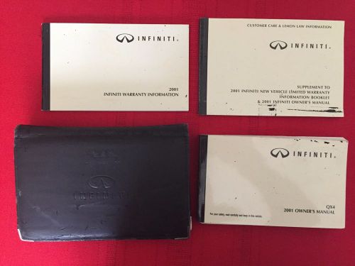 2001 infiniti qx4 factory owners manual set and case