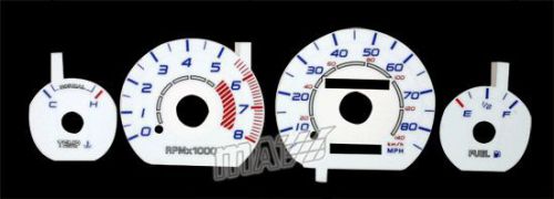 80mph indiglo euro reverse white face glow gauge for 91-94 ford escort with tach