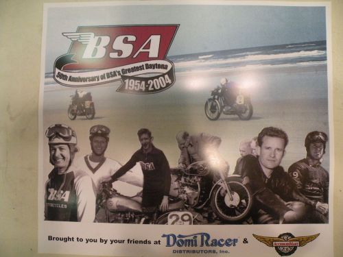 Bsa motorcycle vintage classic racers daytona 50th ann poster dick man gunter