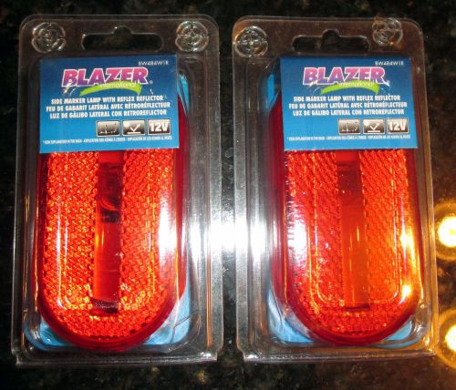 2 lot blazer universal clearance lamp assy&#039;s 4&#034; x 2&#034; red refletor trailer rv