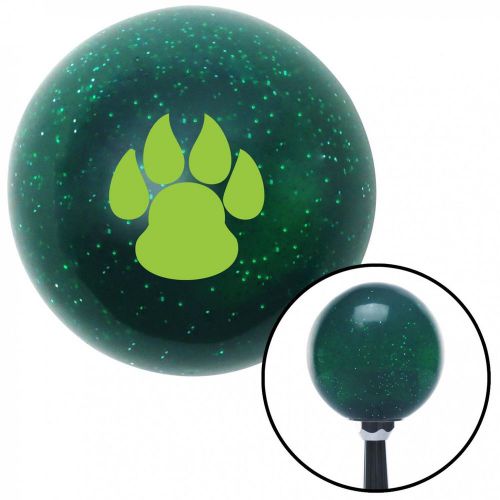Green pawprint sharp green metal flake shift knob with 16mm x 1.5 insertgear