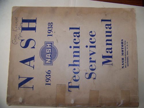 Nash - lafayette all nash &#039;36 to &#039; 39 technical service manual original