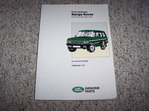 1986-1992 land rover range rover parts catalog manual 2.4l diesel 87 88 89 90 91