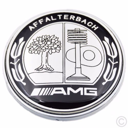 Front standing star convert to flat black affalterbach amg hood badge emblem