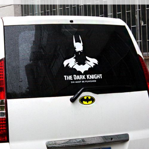 1pcs white batman the dark knight car body random reflect light decals stickers