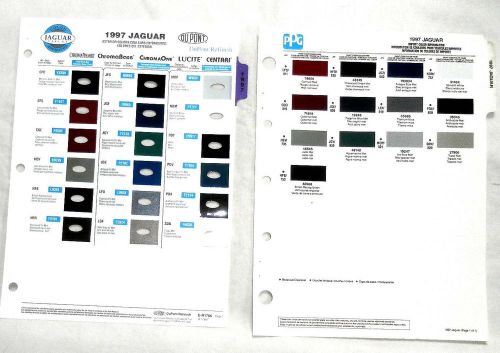 1997 jaguar ppg and dupont  color paint chip charts all models  original