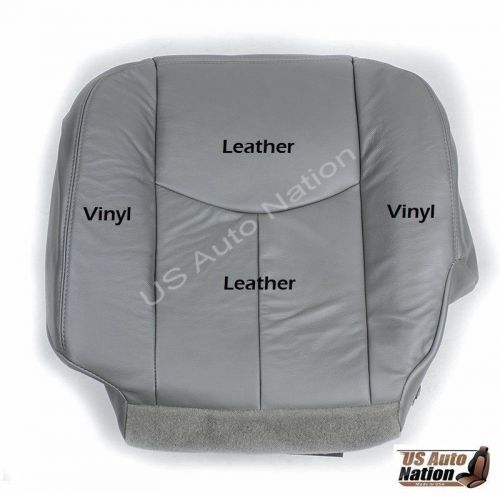 2003 2004 2005 2006 2007 chevy silverado leather &amp; vinyl leather seat cover gray
