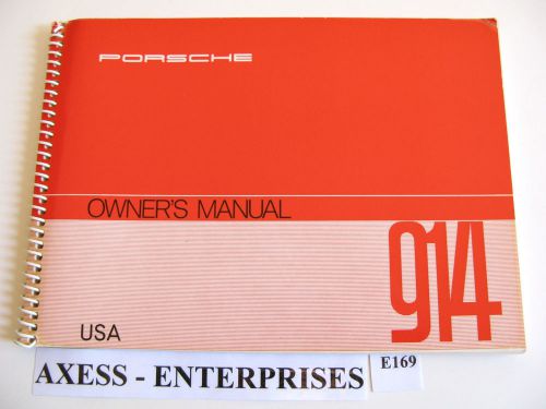 72 1972 porsche 914 4 cyl 1.7l owners user manual operator instruction book e169