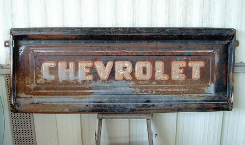 Vintage embossed 1950 &#039;s ? chevrolet truck tailgate tail gate bench