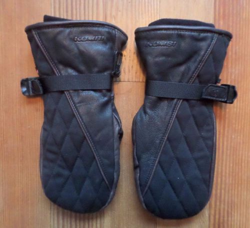 Kombi mittens madhatter womens large leather soft black brown