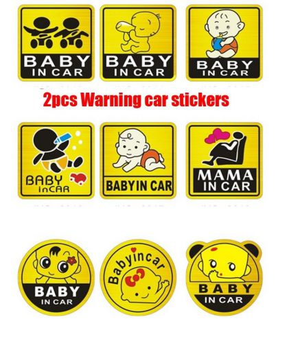 Driving with child pattern warning reflective sticker car exterior decor